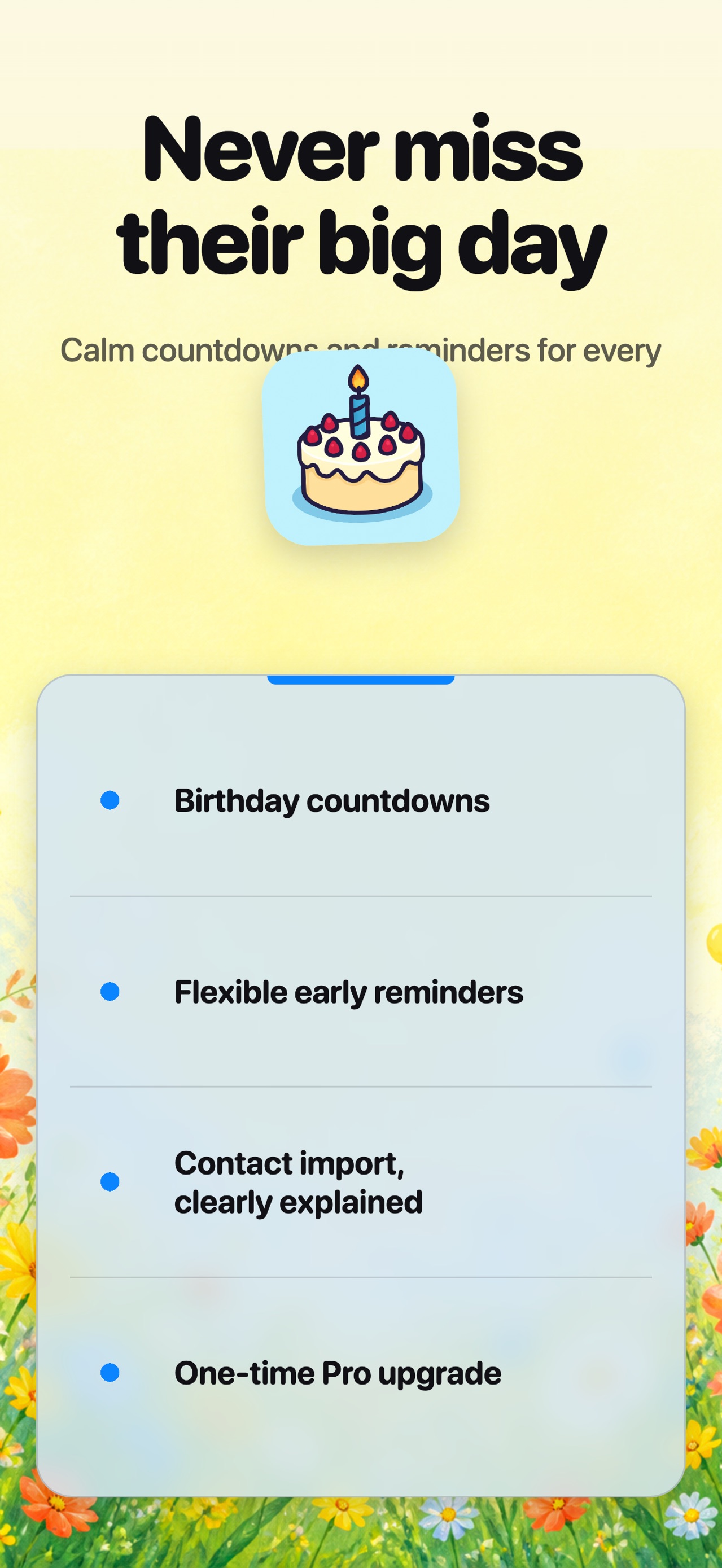 Birthday Reminder & Countdowns screenshot 1 of 5