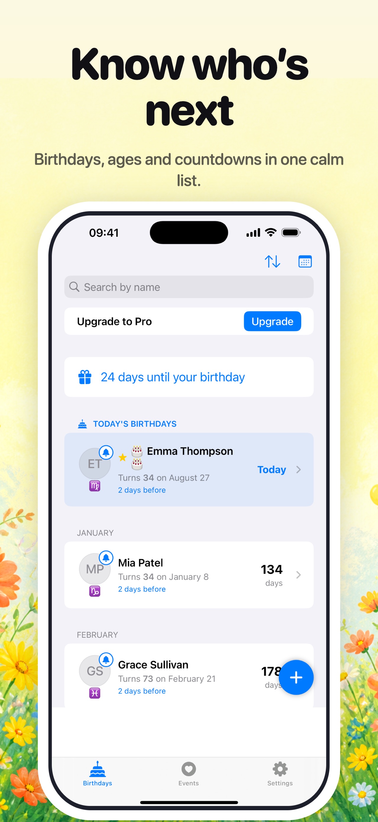 Birthday Reminder & Countdowns screenshot 2 of 5