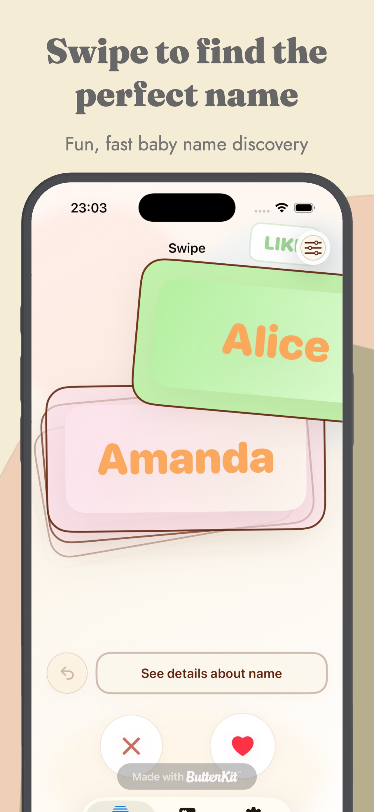 Baby Names : Swipe & Pick screenshot 1 of 5
